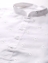 White Muslin Cotton Kurta Set