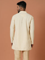 Short Kurta With Pant in Beige Color