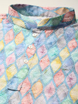 Festive Multicolour Cotton-Blend Kurta Set