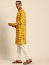 Mustard Yellow Muslin Cotton Kurta Set
