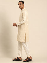 Cream Muslin Cotton Kurta Set