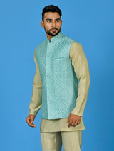 Designer Kurta Jacket Set In Multicolor