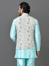 Kurta Jacket Set in Multicolour