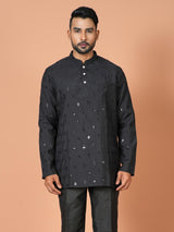 Short Kurta With Pant in Black Colour