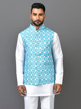 Designer Kurta Jacket Set In Multicolour