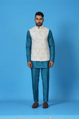 Kurta Jacket Set in Multicolour