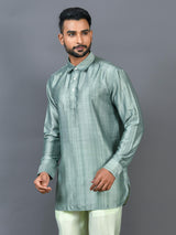Designer Green Satin Short Kurta