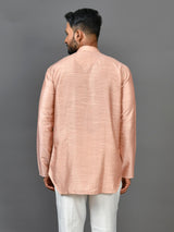 Designer Peach Satin Short Kurta