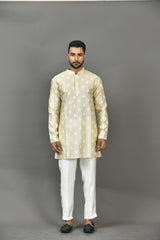 Short Kurta With Pant in Beige Colour