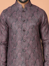 Kurta Jacket Set in Black Colour