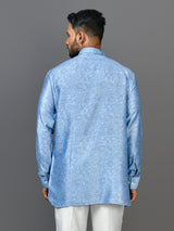 Designer Blue Satin Short Kurta