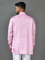 Designer Pink Satin Short Kurta
