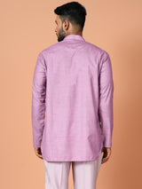 Designer Purple Satin Short Kurta