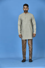 Short Kurta With Pant in Green Colour