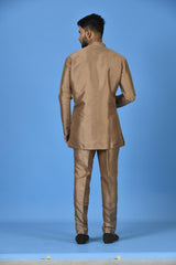 Short Kurta With Pant in Brown Colour