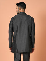 Designer Black Silk Short Kurta