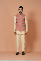 Kurta Jacket Set in Multicolour