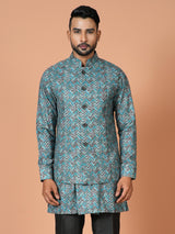 Kurta Jacket Set in Multicolour