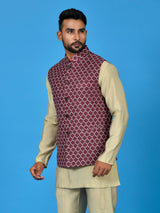 Designer Kurta Jacket Set In Multicolor