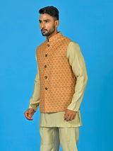 Designer Kurta Jacket Set In Multicolor