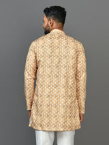 Designer Yellow Satin Short Kurta