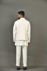 Designer Kurta Jacket Set In Multicolour