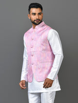 Designer Kurta Jacket Set In Pink