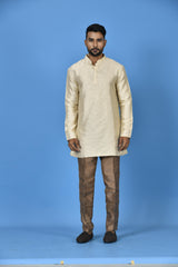 Short Kurta With Pant in Cream Colour