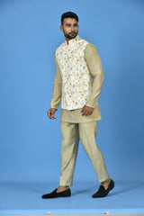 Designer Kurta Jacket Set In Multicolor