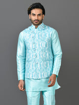 Kurta Jacket Set in Sea Green Colour