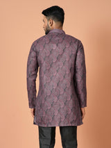 Designer Purple Silk Short Kurta