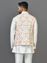 Designer Kurta Jacket Set In Multicolour