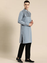 Grey Viscose Rayon Kurta Set