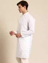 White Muslin Cotton Kurta Set