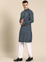 Murky Blue Rayon Kurta Set