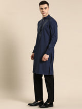 Navy Blue Viscose Rayon Kurta Set