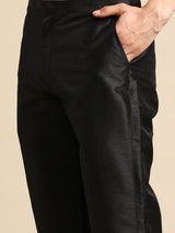 Onyx Black Silk Minimalist Kurta Set