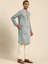 Light Blue Muslin Cotton Kurta Set