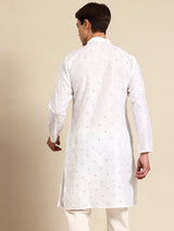White Muslin Cotton Kurta Set