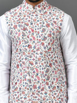 Designer Kurta Jacket Set In Multicolour