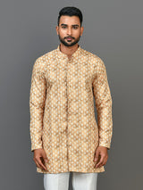 Designer Yellow Satin Short Kurta