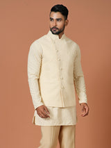 Kurta Jacket Set in Beige Colour