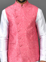 Designer Kurta Jacket Set In Pink
