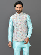 Kurta Jacket Set in Multicolour
