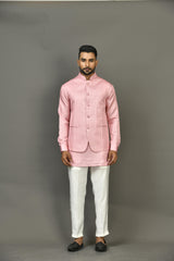 Designer Kurta Jacket Set In Pink