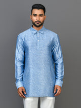 Designer Blue Satin Short Kurta