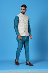 Kurta Jacket Set in Multicolour