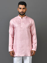 Designer Pink Satin Short Kurta