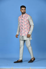 Kurta Jacket Set in Multicolor
