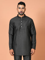 Designer Black Silk Short Kurta